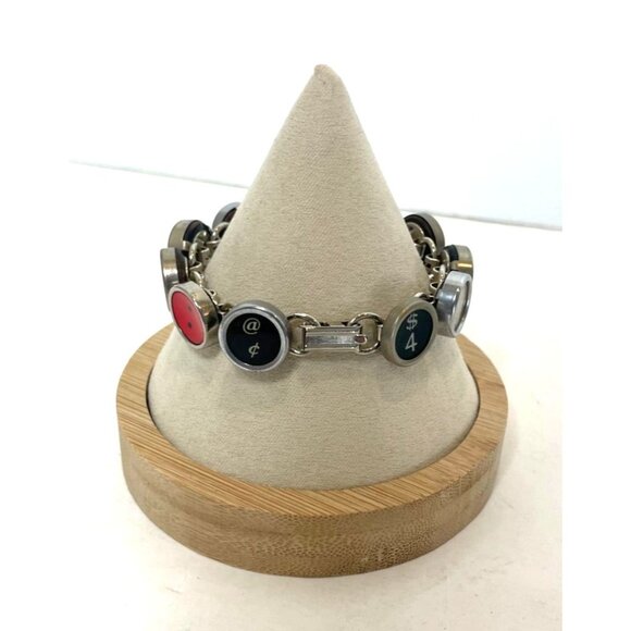 Typewriter Key Bracelet JOURNEY Colorful Upcycled Steam Punk Unique Handmade - Picture 5 of 9